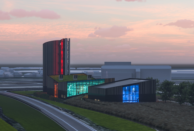 Bouw van warmtecentrale De Sleutel in Leiden
